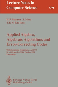 Abbildung von: Applied Algebra, Algebraic Algorithms and Error-Correcting Codes - Springer