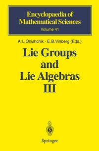 Abbildung von: Lie Groups and Lie Algebras III - Springer