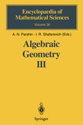 Cover: Algebraic Geometry III - Springer