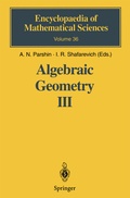 Cover: Algebraic Geometry III - Springer