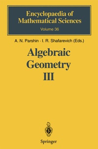 Enlarge image Cover: Algebraic Geometry III - Springer
