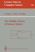 Cover: The Stability Theory of Stream Ciphers - Springer