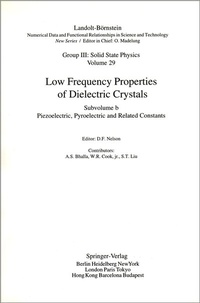 Enlarge image Cover: Piezoelectronic, Pyroelectric and Related Constants - Springer