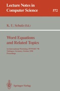 Cover: Word Equations and Related Topics - Springer