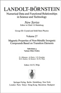 Cover: Various Other Oxides / Verschiedene andere Oxide - Springer