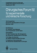 Cover: Chirurgisches Forum '92 f&uuml;r experimentelle und klinische Forschung - Springer