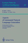 Cover: Aspects of Automated Natural Language Generation - Springer