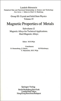 Enlarge image Cover: Hard Magnetic Alloys - Springer