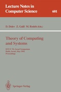 Cover: Theory of Computing and Systems - Springer