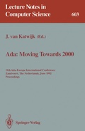 Cover: Ada: Moving Towards 2000 - Springer