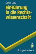Cover: Einf&uuml;hrung in die Rechtswissenschaft - Springer