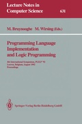 Cover: Programming Language Implementation and Logic Programming - Springer