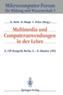 Cover: Multimedia und Computeranwendungen in der Lehre - Springer