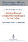 Cover: Multimedia und Computeranwendungen in der Lehre - Springer