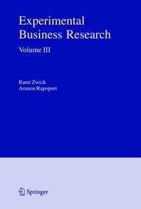 Enlarge image Cover: Experimental Business Research - Springer