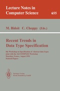 Cover: Recent Trends in Data Type Specification - Springer
