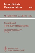 Cover: Conditional Term Rewriting Systems - Springer