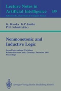 Cover: Nonmonotonic and Inductive Logic - Springer