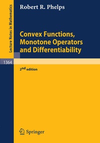 Enlarge image Cover: Convex Functions, Monotone Operators and Differentiability - Springer