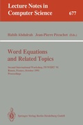 Cover: Word Equations and Related Topics - Springer