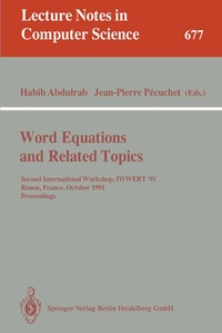 Enlarge image Cover: Word Equations and Related Topics - Springer