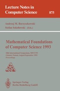 Cover: Mathematical Foundations of Computer Science 1993 - Springer