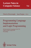 Cover: Programming Language Implementation and Logic Programming - Springer