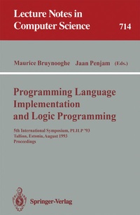 Enlarge image Cover: Programming Language Implementation and Logic Programming - Springer