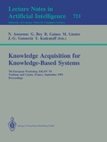 Cover: Knowledge Acquisition for Knowledge-Based Systems - Springer