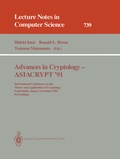 Cover: Advances in Cryptology - ASIACRYPT '91 - Springer