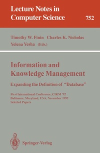 Enlarge image Cover: Information and Knowledge Management: Expanding the Definition of "Database" - Springer