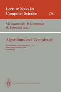 Cover: Algorithms and Complexity - Springer