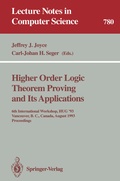 Cover: Higher Order Logic Theorem Proving and Its Applications - Springer