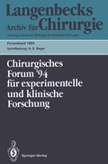 Cover: 111. Kongre&szlig; der Deutschen Gesellschaft f&uuml;r Chirurgie M&uuml;nchen, 5.-9. April 1994 - Springer