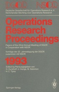 Cover: Operations Research Proceedings 1993 - Springer