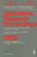 Cover: Operations Research Proceedings 1993 - Springer