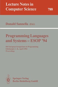 Enlarge image Cover: Programming Languages and Systems - ESOP '94 - Springer