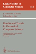 Cover: Results and Trends in Theoretical Computer Science - Springer