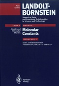 Cover: Index of Substances for Volumes II/4, II/6, II/14, and II/19 - Springer