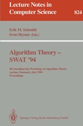 Cover: Algorithm Theory - SWAT '94 - Springer