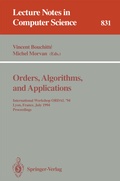 Cover: Orders, Algorithms and Applications - Springer