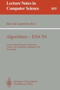 Cover: Algorithms - ESA '94 - Springer