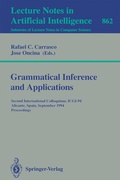 Cover: Grammatical Inference and Applications - Springer