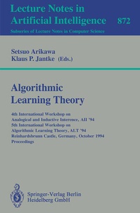 Enlarge image Cover: Algorithmic Learning Theory - Springer