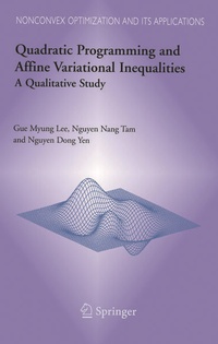 Enlarge image Cover: Quadratic Programming and Affine Variational Inequalities - Springer