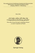 Cover: "Ich habe selbst offt &uuml;ber die Compendienschreibung gelacht" - Springer