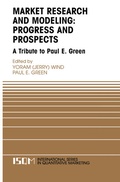 Cover: Marketing Research and Modeling: Progress and Prospects - Springer