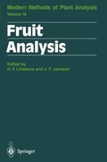 Cover: Fruit Analysis - Springer