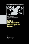 Cover: Politics and Institutions in an Integrated Europe - Springer