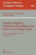 Cover: Applied Algebra, Algebraic Algorithms and Error-Correcting Codes - Springer